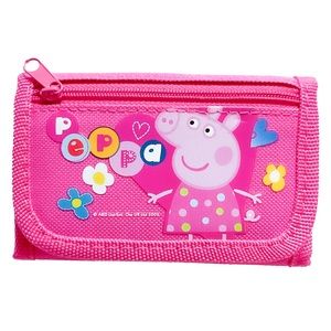 Peppa Pig Trifold Wallet Kids Money cardholder School ID Card Holder Hot Pink